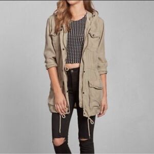 Abercrombie & Fitch Green Utility Jacket Relaxed Fit Size Small